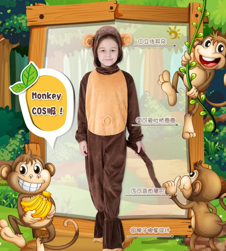 Children Kids Plus Size Funky Monkey Costume-6
