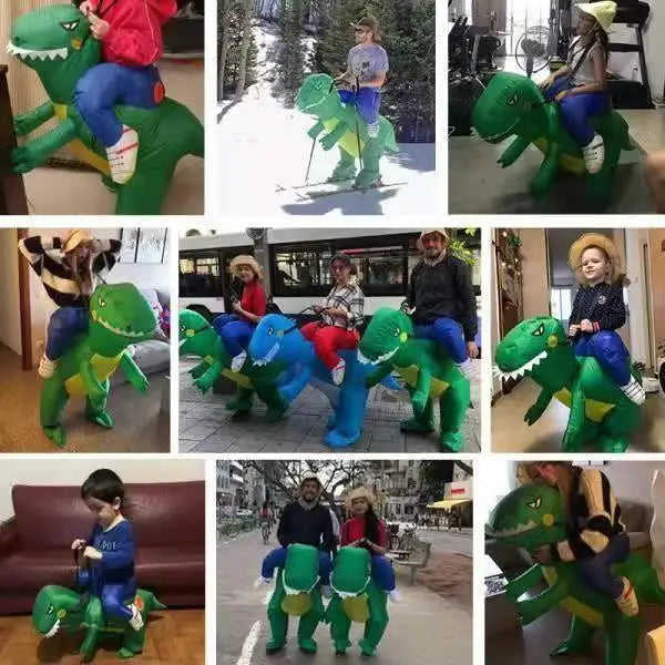 Halloween Children Adults Inflatable Walking Dinosaur T-rex Costume-2