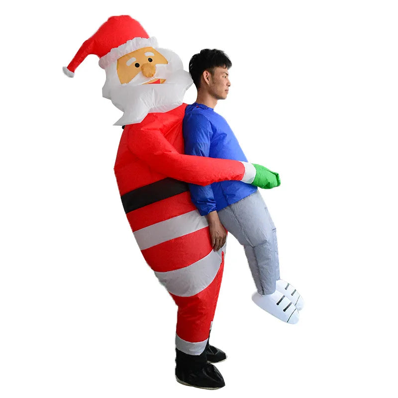 Alien Costume for Adult Children Halloween Costume Inflatable Suit Funny Party Blow up Ghost Hug Me Green Carton 100% Polyester-4