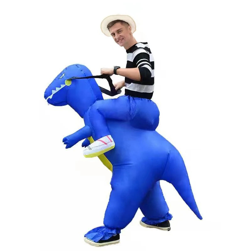 Halloween Children Adults Inflatable Walking Dinosaur T-rex Costume-1