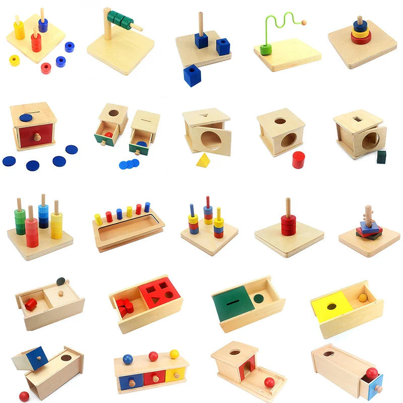 Montessori Wooden Educational Toy Set – Sensory Learning Box, Puzzles & Games for Toddlers