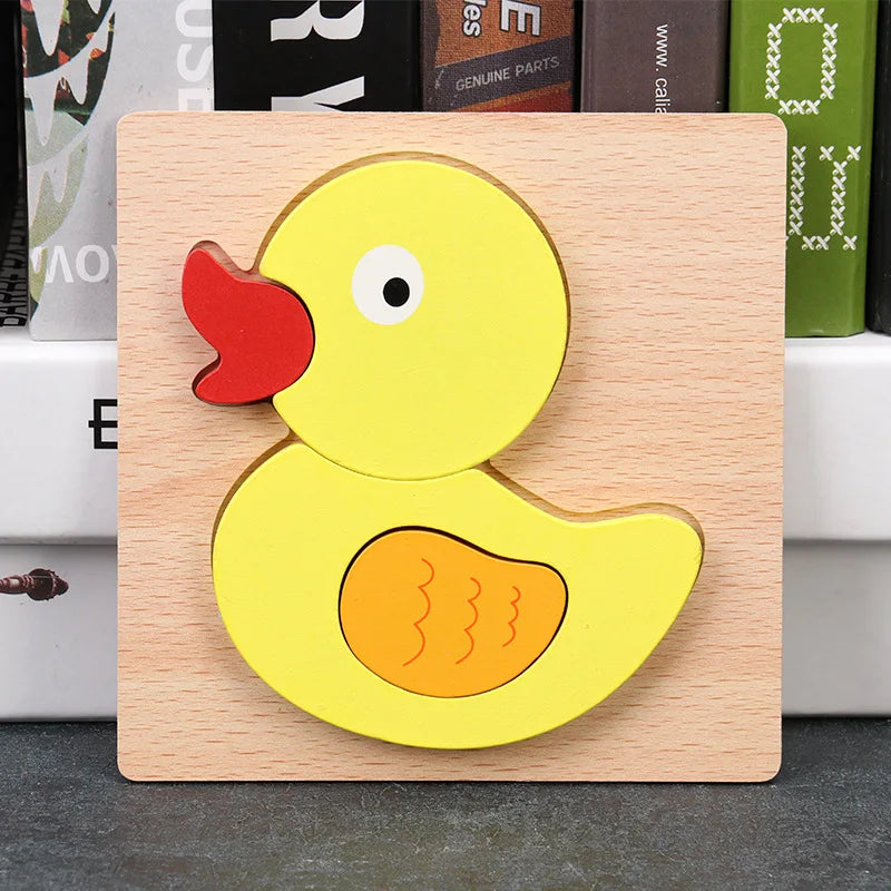 Montessori Wooden Animal Puzzle – 8 Bright Shapes for Toddlers | Safe & Educational Learning Toy
